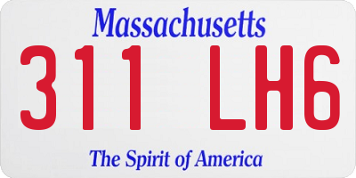 MA license plate 311LH6