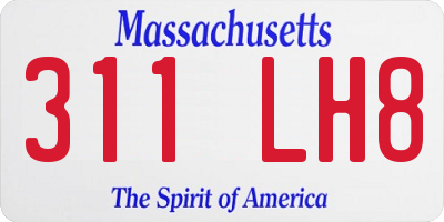 MA license plate 311LH8