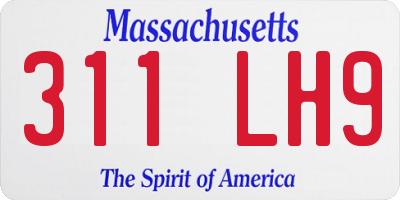 MA license plate 311LH9