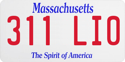 MA license plate 311LI0