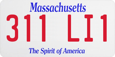MA license plate 311LI1