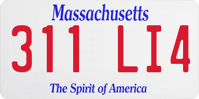 MA license plate 311LI4