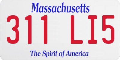 MA license plate 311LI5