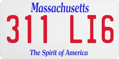 MA license plate 311LI6