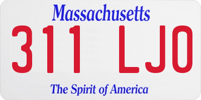 MA license plate 311LJ0