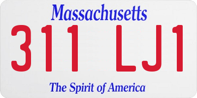 MA license plate 311LJ1