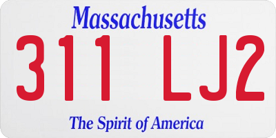 MA license plate 311LJ2