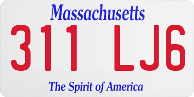 MA license plate 311LJ6
