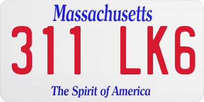 MA license plate 311LK6