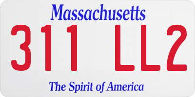 MA license plate 311LL2