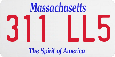 MA license plate 311LL5