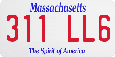 MA license plate 311LL6