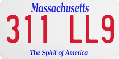 MA license plate 311LL9