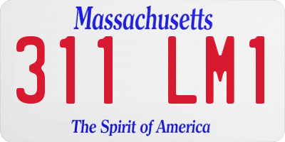 MA license plate 311LM1