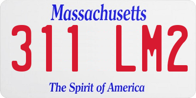 MA license plate 311LM2