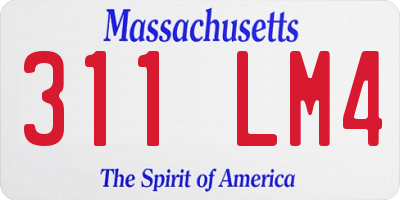 MA license plate 311LM4