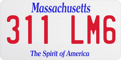 MA license plate 311LM6