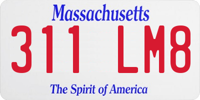 MA license plate 311LM8