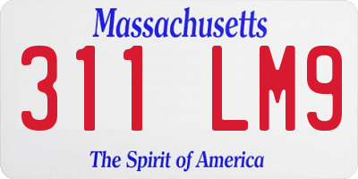 MA license plate 311LM9