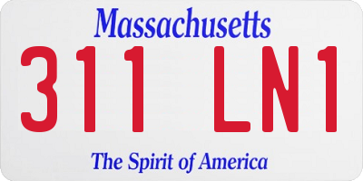 MA license plate 311LN1