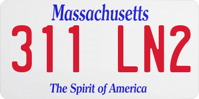 MA license plate 311LN2