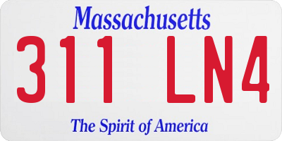 MA license plate 311LN4