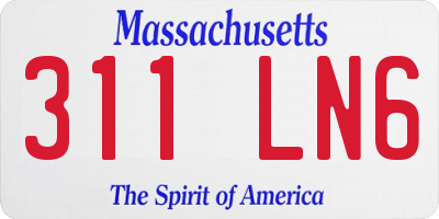 MA license plate 311LN6