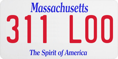 MA license plate 311LO0