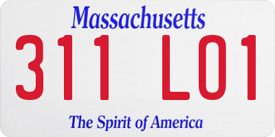 MA license plate 311LO1