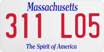 MA license plate 311LO5