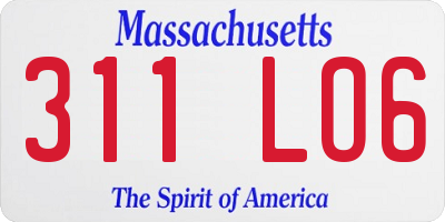 MA license plate 311LO6