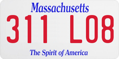 MA license plate 311LO8