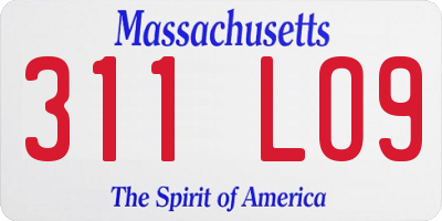 MA license plate 311LO9