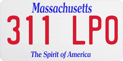 MA license plate 311LP0