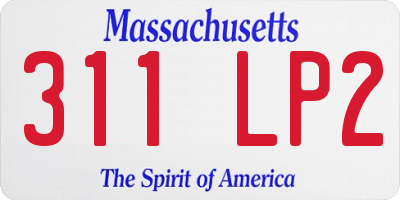 MA license plate 311LP2