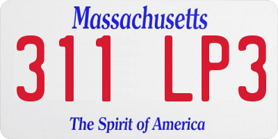 MA license plate 311LP3