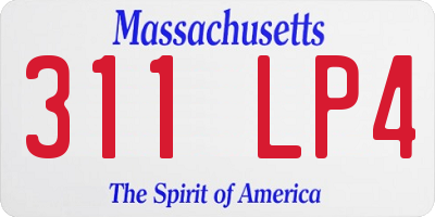 MA license plate 311LP4