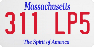 MA license plate 311LP5
