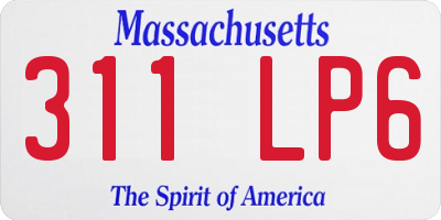 MA license plate 311LP6