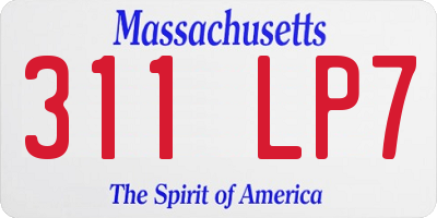 MA license plate 311LP7