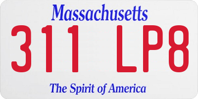 MA license plate 311LP8