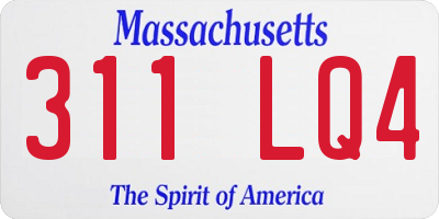 MA license plate 311LQ4