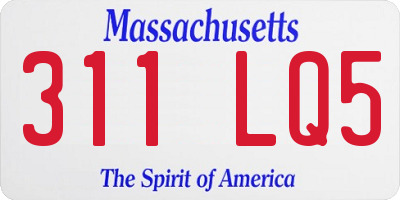 MA license plate 311LQ5