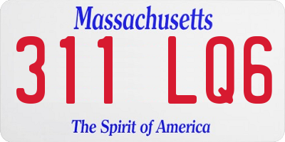 MA license plate 311LQ6