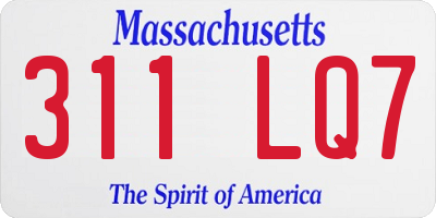MA license plate 311LQ7