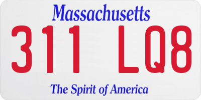 MA license plate 311LQ8