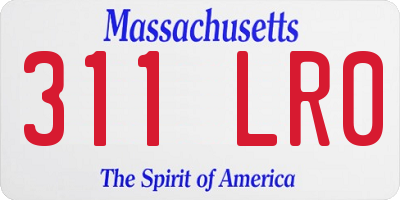 MA license plate 311LR0
