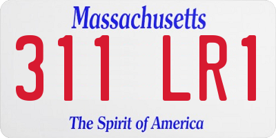 MA license plate 311LR1