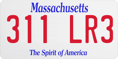MA license plate 311LR3