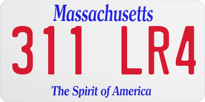 MA license plate 311LR4